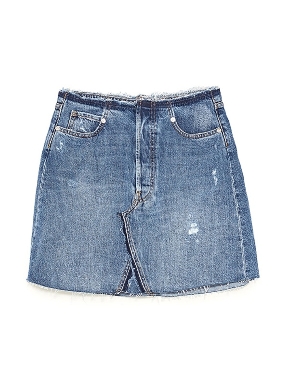 Zara mini jean denim skirt distressed premium denim collection skirt size small!